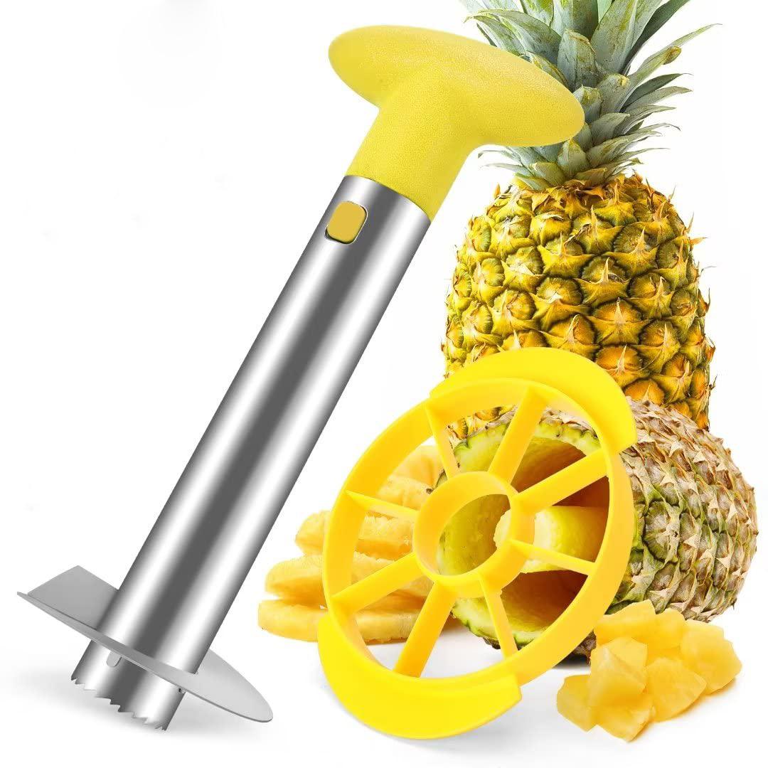 

Инструмент для удаления сердцевины и нарезки ананаса из нержавеющей стали Резак для ананаса с острыми зубчатыми кончиками Резак для удаления сердцевины Слайсер Кухонные инструменты жёлтый