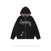 Felpa Unisex Oversize con Cappuccio e Zip con Stampa Leopardata e Design a Stelle Streetwear Casual