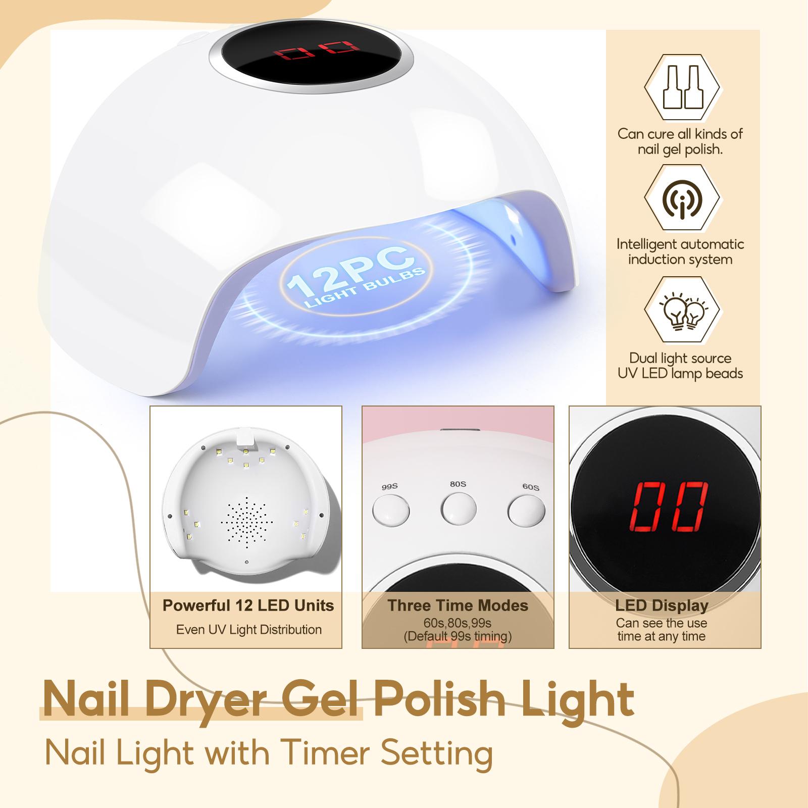 

12 светодиодов USB-лампа для ногтей 24 Вт УФ-светодиодная лампа для гель-лака Быстросохнущая лампа для сушки ногтей