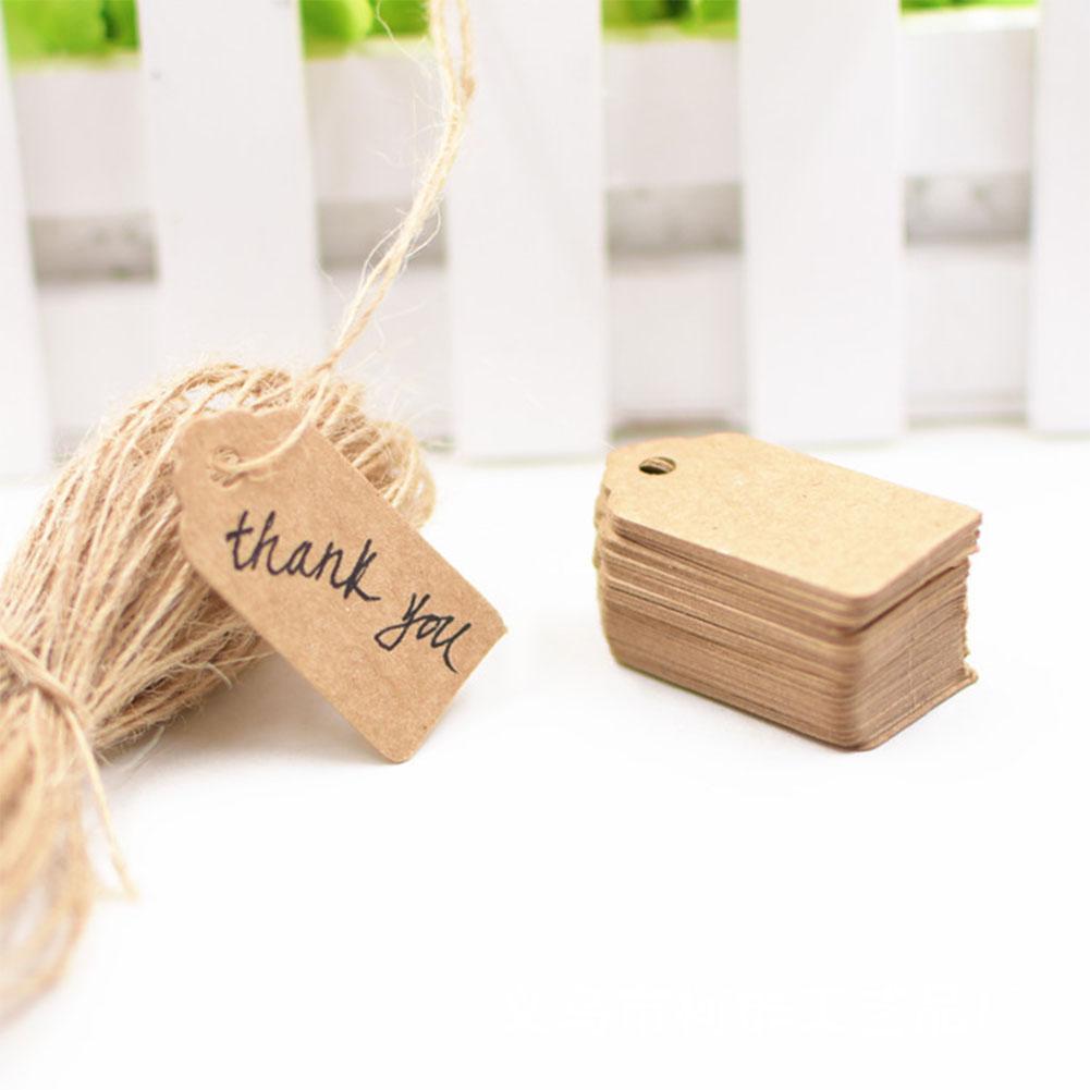 100pcs/Pack Retro Kraft Paper Handwritten Label Wide Arrowhead Shaped Notes Labels Paper Stationery