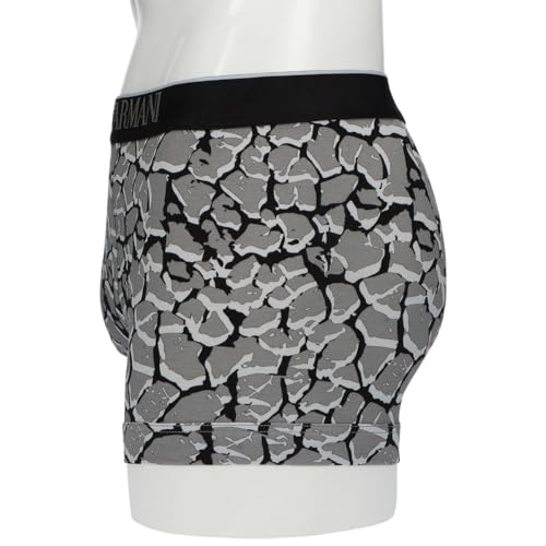 Emporio Armani ALL OVER CAMOU Camo Boxer Shorts, Front Closure, Men's, EU Size, Navy, 54045099