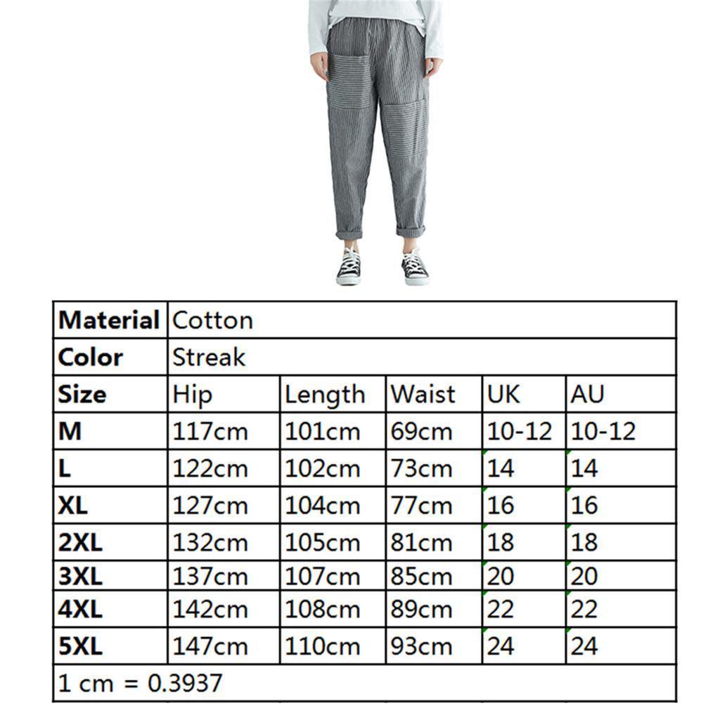 Women's Plus Size Harem Pants With Stylish Stripes And Comfortable Casual Fit