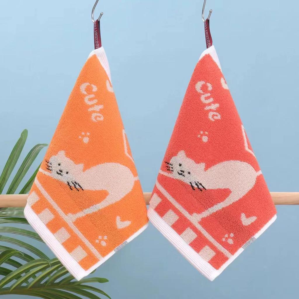 Cotton Cartoon Baby Small Square Towel, Pure Cotton Terry Children'S Face Washing Small Towel, Kindergarten Baby Face Washing Saliva Towel