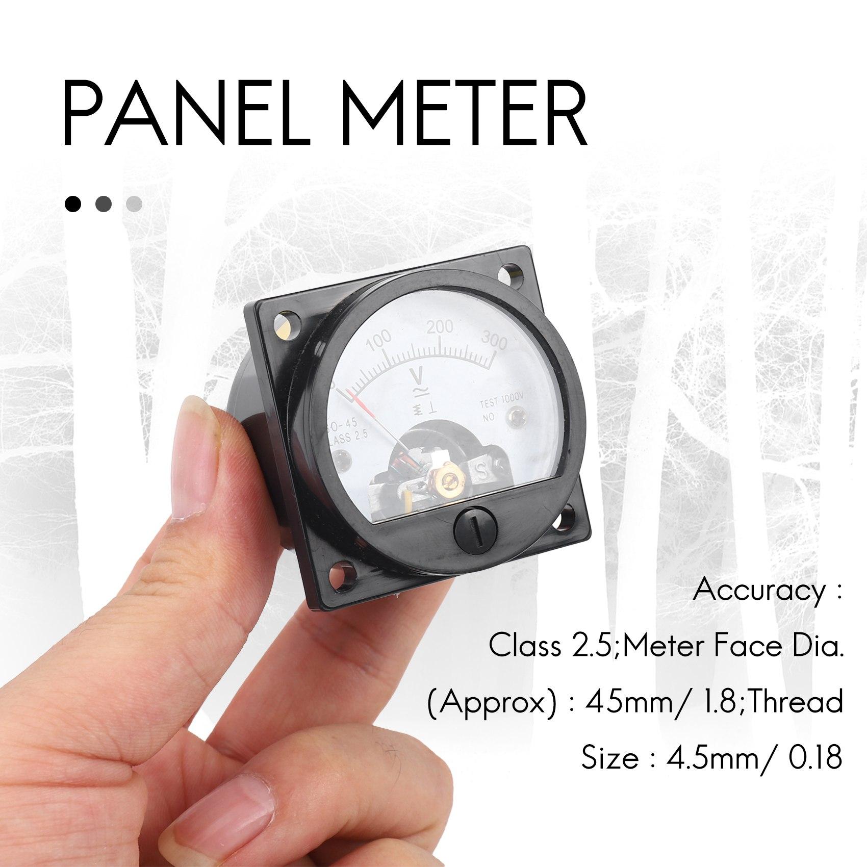 

AC 0-300В Круглий Аналоговий Циферблат Панельний Вольтметр Вимірювач Чорний