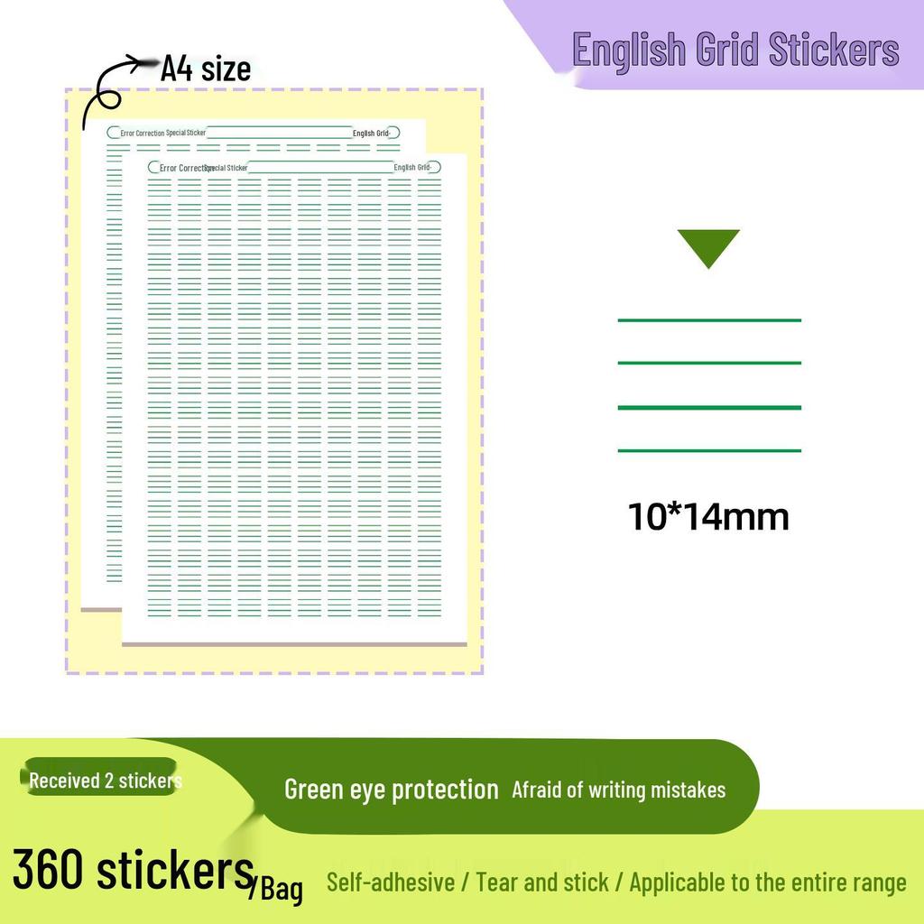 Correction Tear-Off Sticky Notes for First-Grade Math, Pinyin, and Tianzige Practice