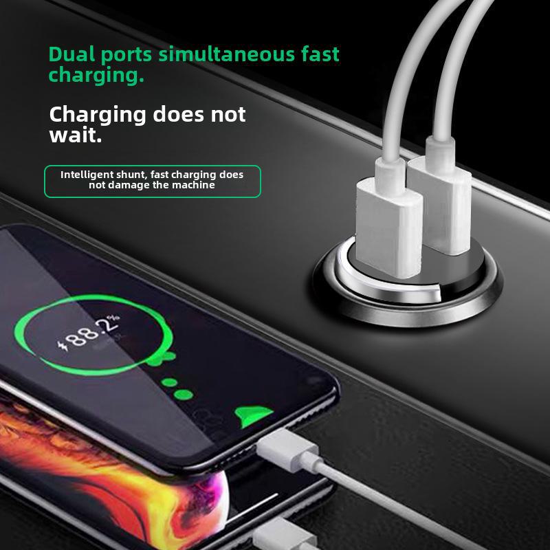 Unsichtbares 66-W-Autoladegerät mit PD30-W-Metall-Zugring für superschnelles Laden und 100-W-Blitzladen