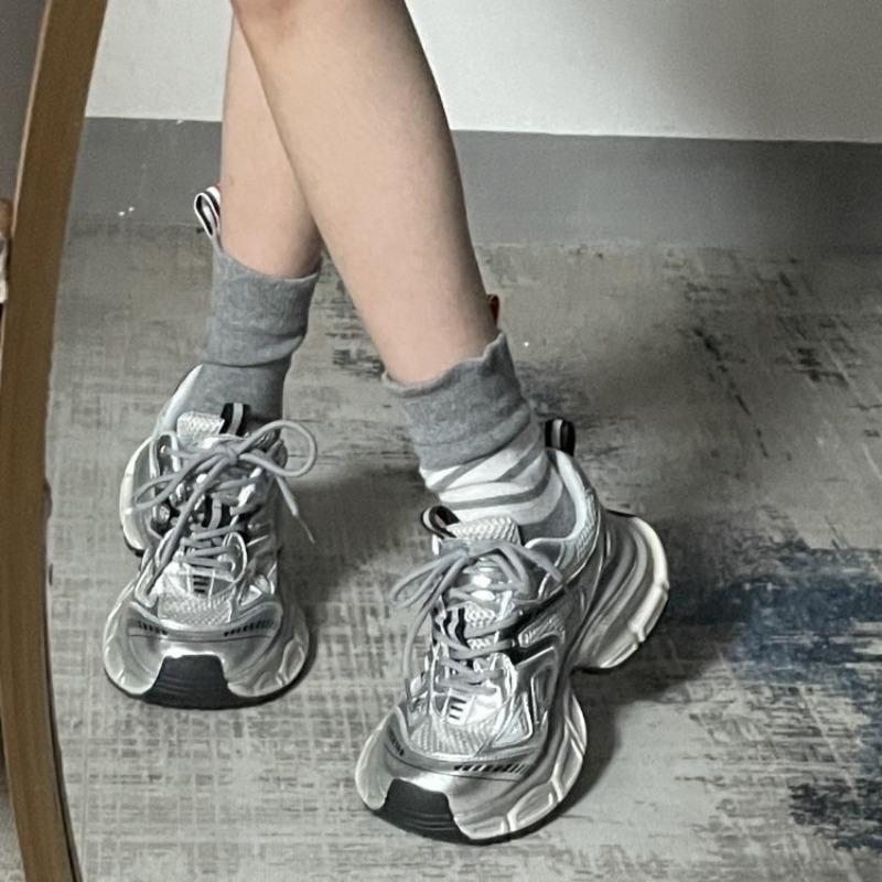Dad shoes women's shoes new summer versatile feet small silver thick-soled lightweight casual sports shoes