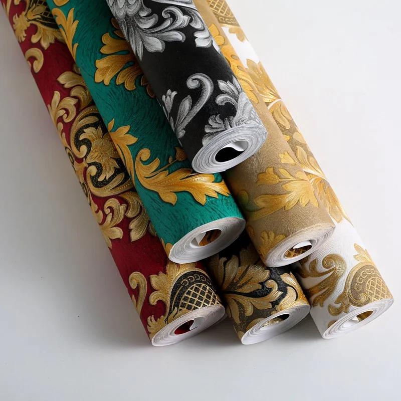 3D Luxury European Wallpaper el Restaurant KTV Bar Living Room Retro Style 3D Large Flower Wallpaper home deor