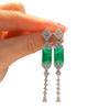 S111 Silver Needle Earrings Colored Zircon Fringed Earrings European and American Paraiba Long Earrings