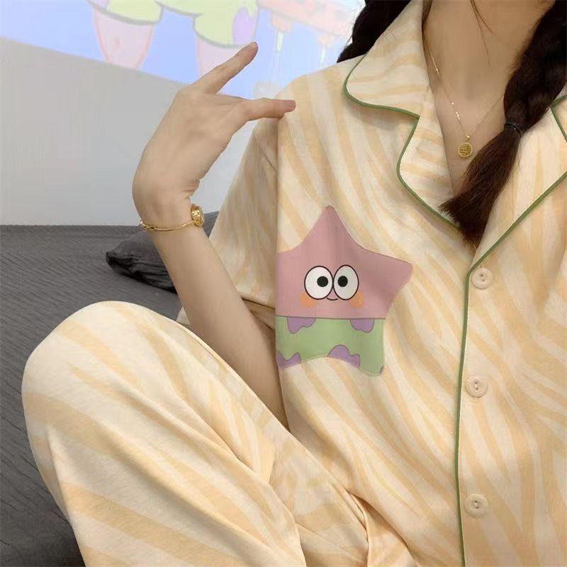 Pajamas Women's Summer Short-sleeved Gentle Wind Simple High-value Casual Women's Short-sleeved Loungewear Set