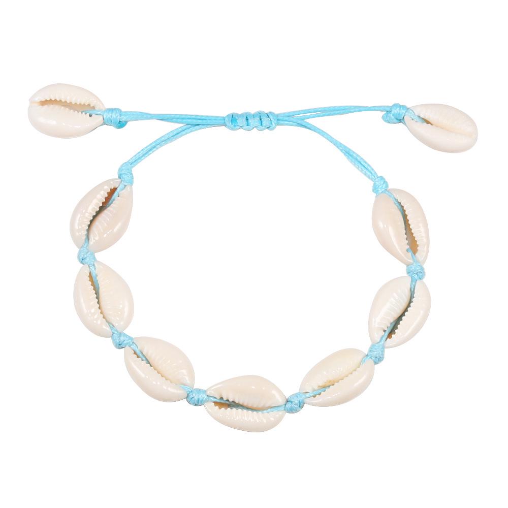 Personalized Adjustable Woven Bracelet with Geometric White Shell Pendant for Men and Women