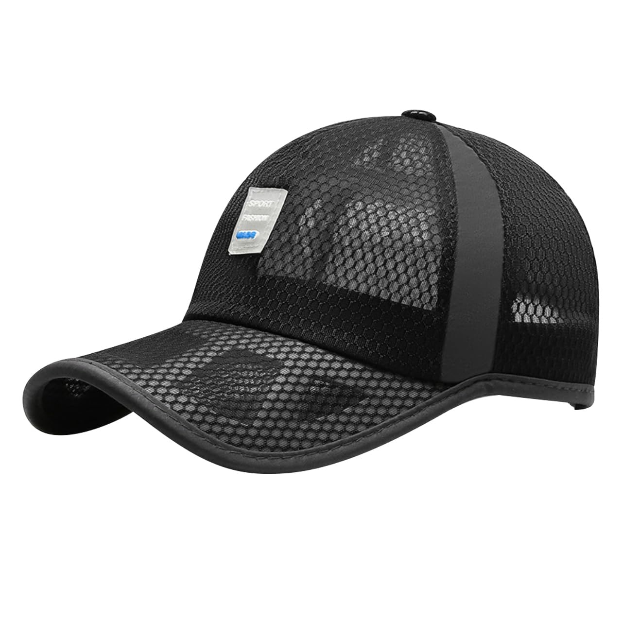 

CA977 [White Fang] Hat, Baseball, Mesh, Brim, Cap, Stylish, Fashionable, Cool, Men s, Women s, (Black) чорний
