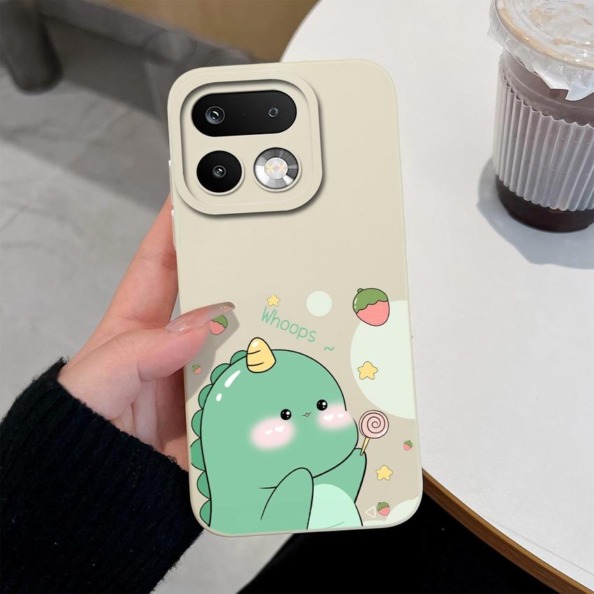 For Oppo Realme 16 14 15 Pro Plus C85 OPPO Reno 15 Pro 15F A6X Phone Case Lovely Dinosaur Camera Coverage Lightweight Soft Liquid Silicone Back Covers