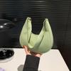 Shoulder Pouch Crescent Moon Underarm Bag Solid Color Hobo Bag Elegant PU Shoulder Bag  Girls