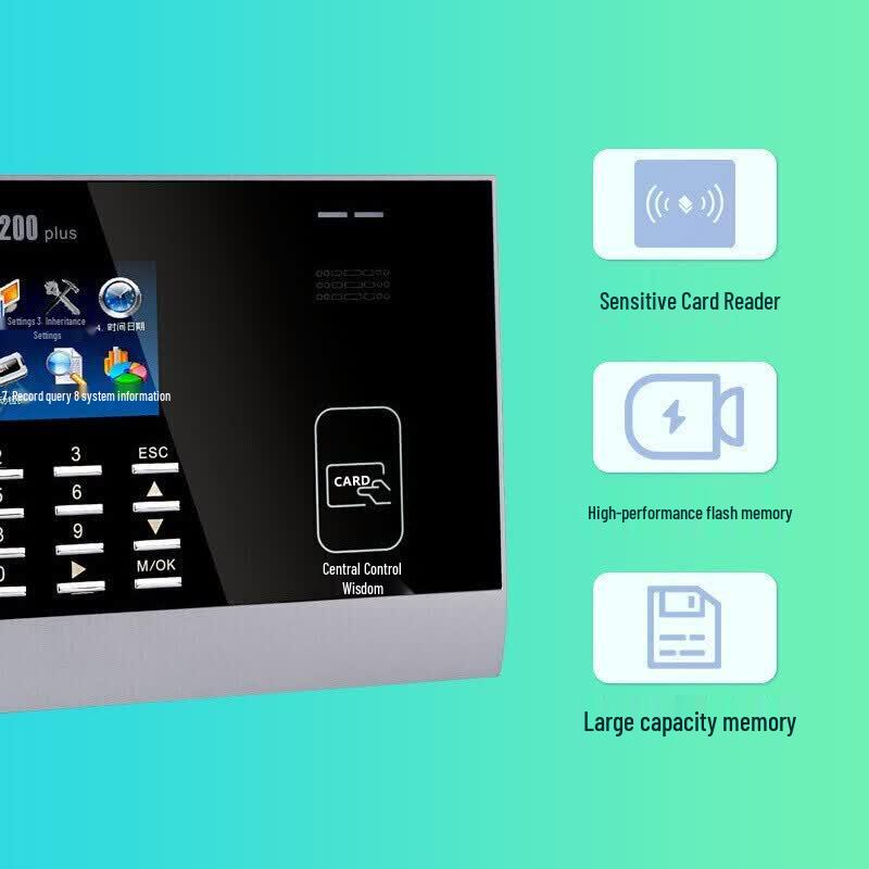 ZKTeco M200 Plus RFID Time Attendance Clock CN plug (adapter included)
