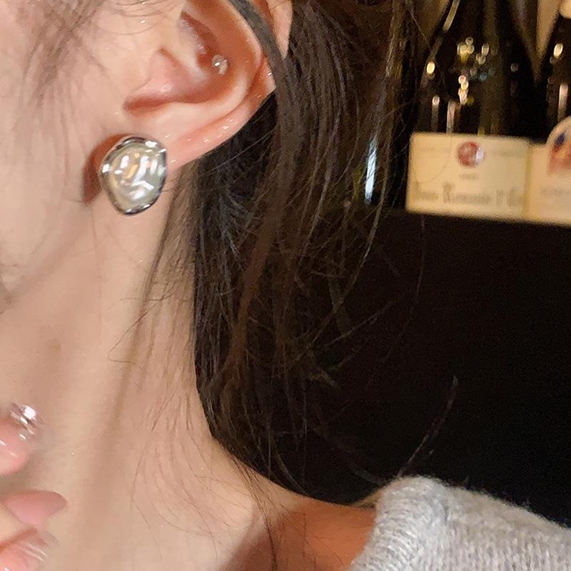 Earrings - Uncommon Design - Irregular-shaped Stud Earrings - Sophisticated Earrings for Women