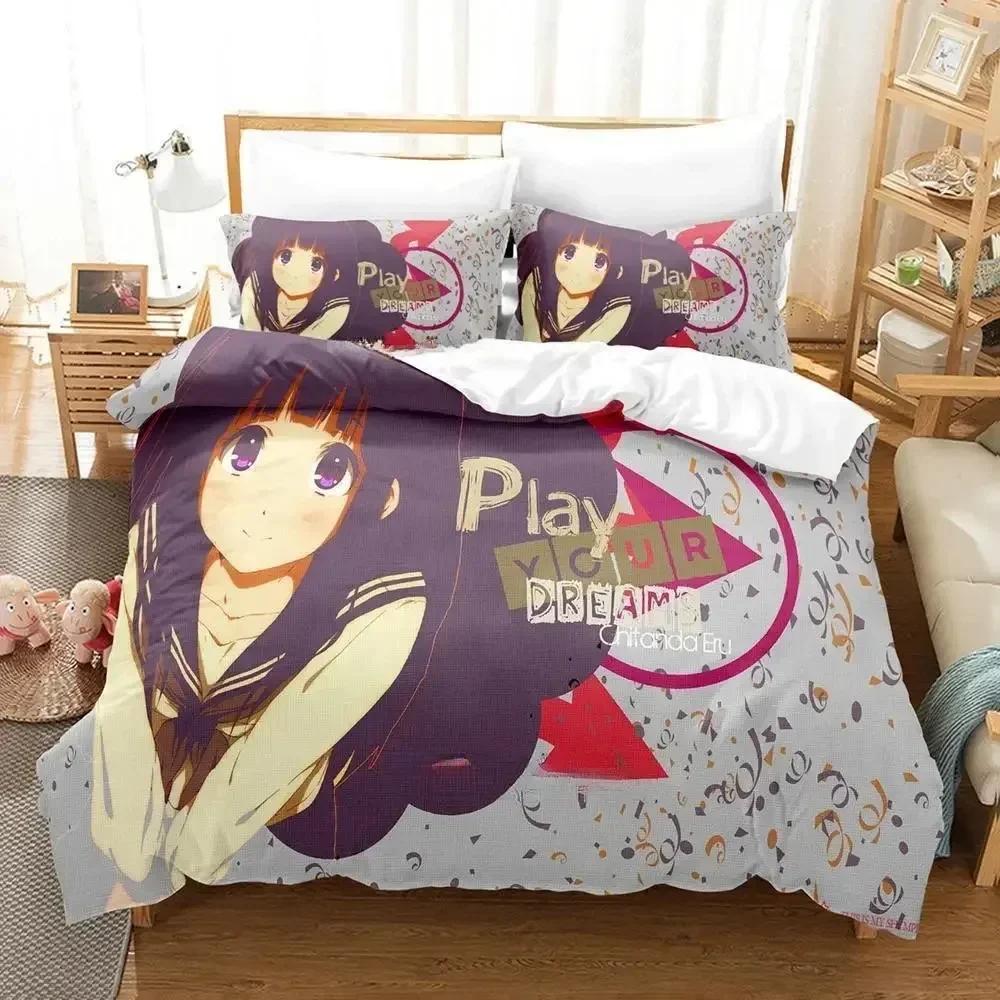 New Hyouka Bedding Set Single Twin Full Queen King Size Bed Set Adult Kid Bedroom Duvet Cover Sets 3D Print Anime Bed Sheet Set