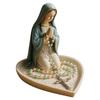 Virgin Mary Rosary Holder Statue Resin Elegant Our Lady Prayer Rosary Box Desktop Blessed Holy Mother Figure Catholic Home Decor