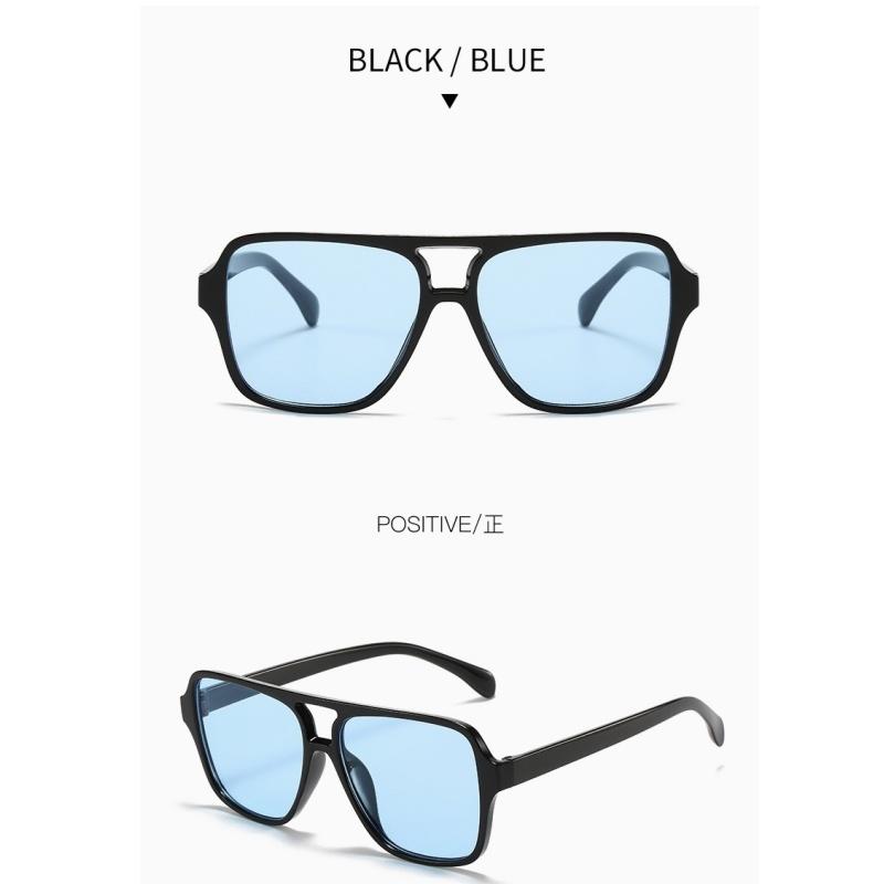Women's sunglasses, men's and women's square double-beam sunglasses, retro large-frame pilot sunglasses.