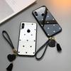 For Xiaomi Redmi Note 9 Pro Max 8 Pro Case Tempered Glass Love Heart Back Cover Tassel Lanyard For Redmi Note 13 Pro Plus 12 Pro