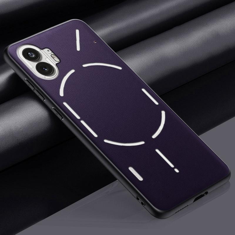 Luxuriöse PU-Lederhülle für Nothing Phone 1 One Rückseite Matte Silikon Vollschutz Handyhülle für Nothing Phone1 5G Coque