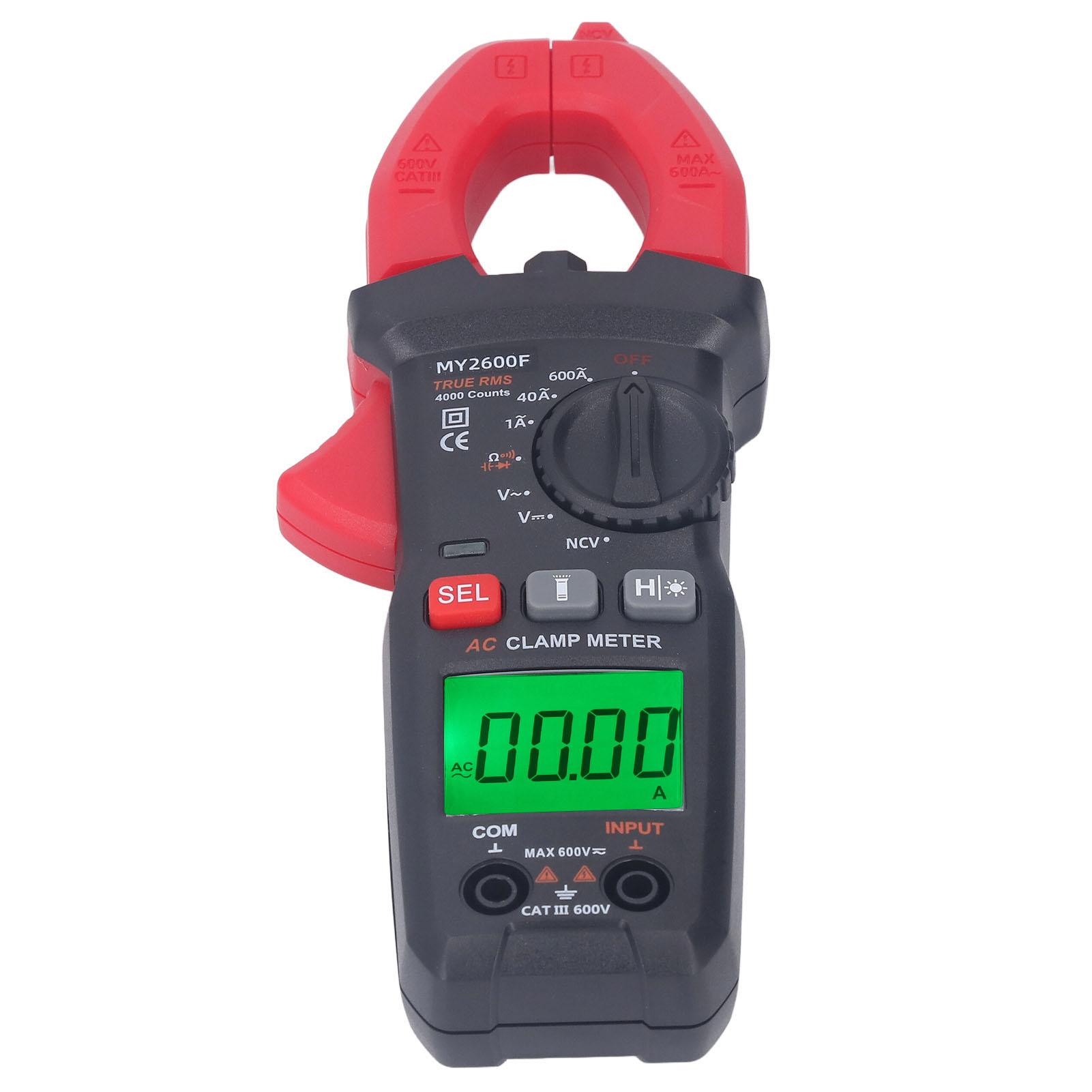 

Digital Clamp Meter 4000 Counts LCD Backlit Display Auto Ranging Clamp Current Voltage Tester