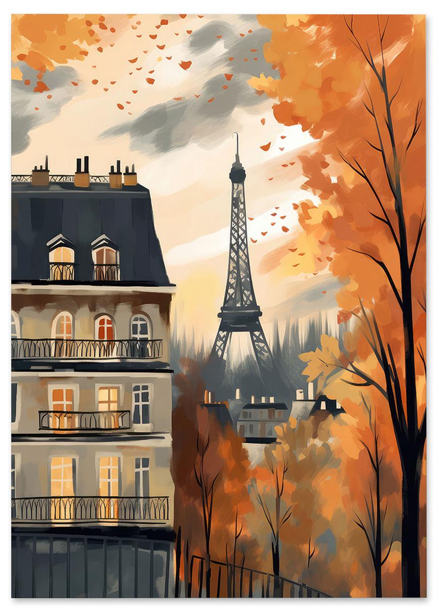 

Плакат ілюстрація Париж осінь 30x40 cm