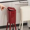 High-Leg Wheeled Trash Can: Stylish, Large-Capacity, with Lid for Kitchen Use