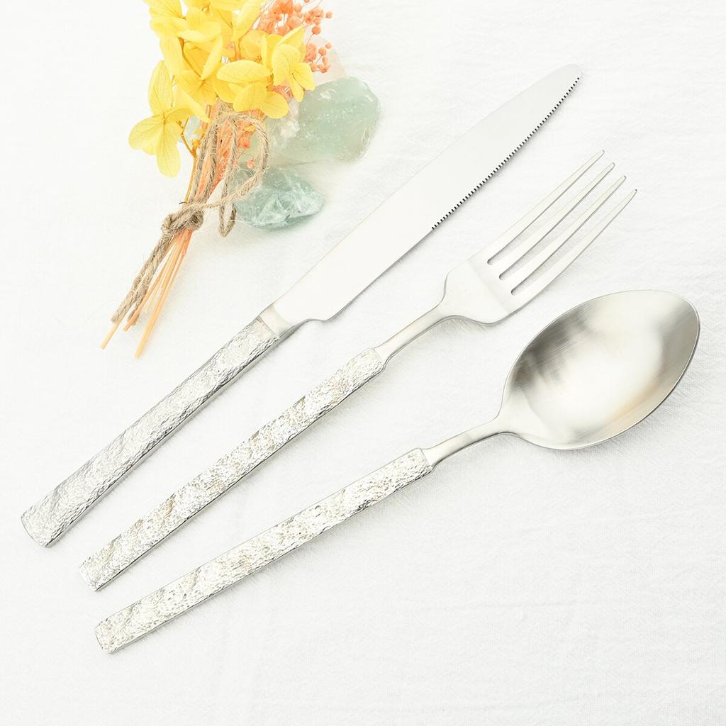 Vintage 304 Stainless Steel Dinnerware Set Knife Fork Tea Spoon Cutlery Set Western Tableware Flatware Party Kitchen Silverware