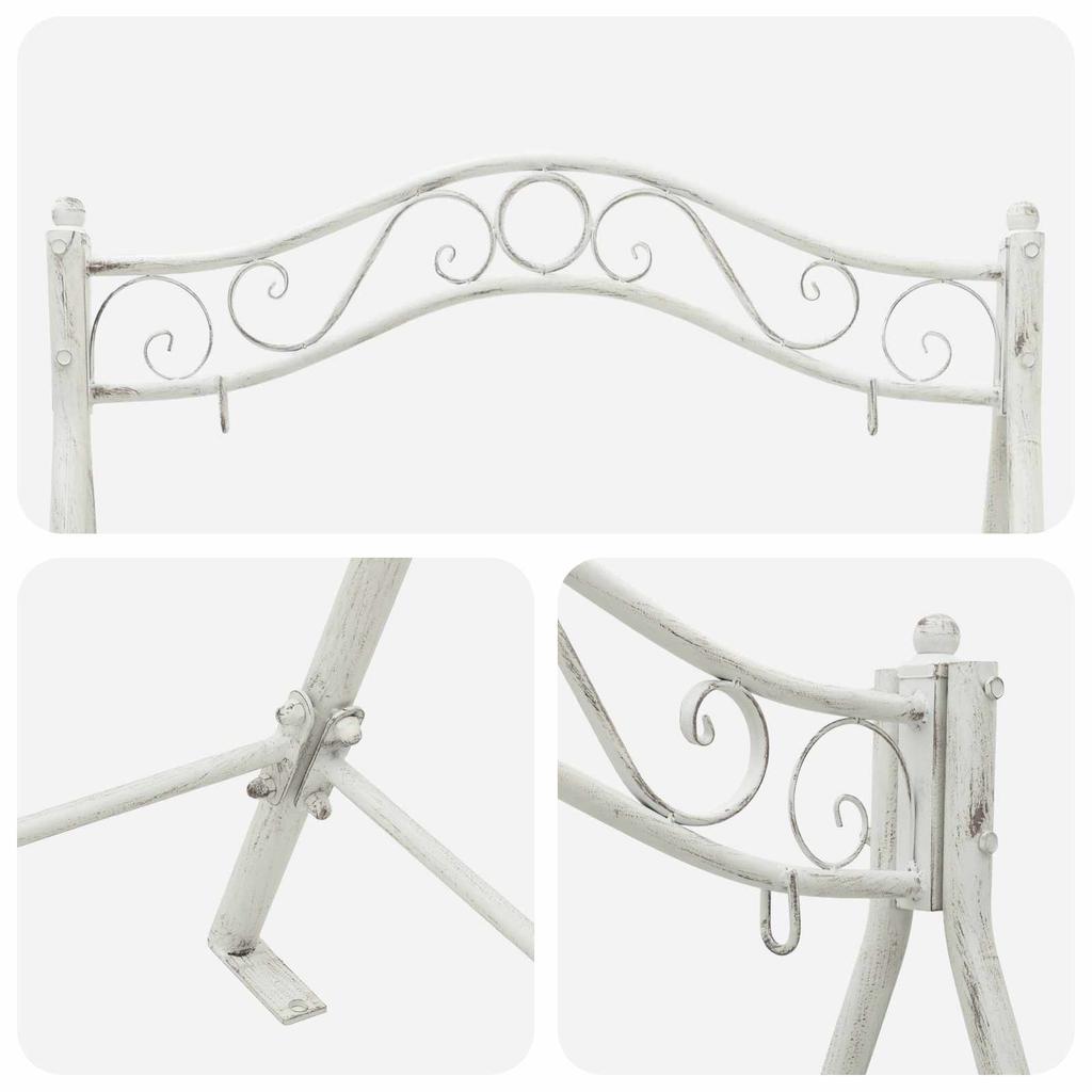 Swing Bench Steel 113 x 121.5 x 168 cm Antique White