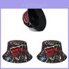 80s Vintage Printed Fisherman Hat With Sun Protection For Spring And Summer Wear