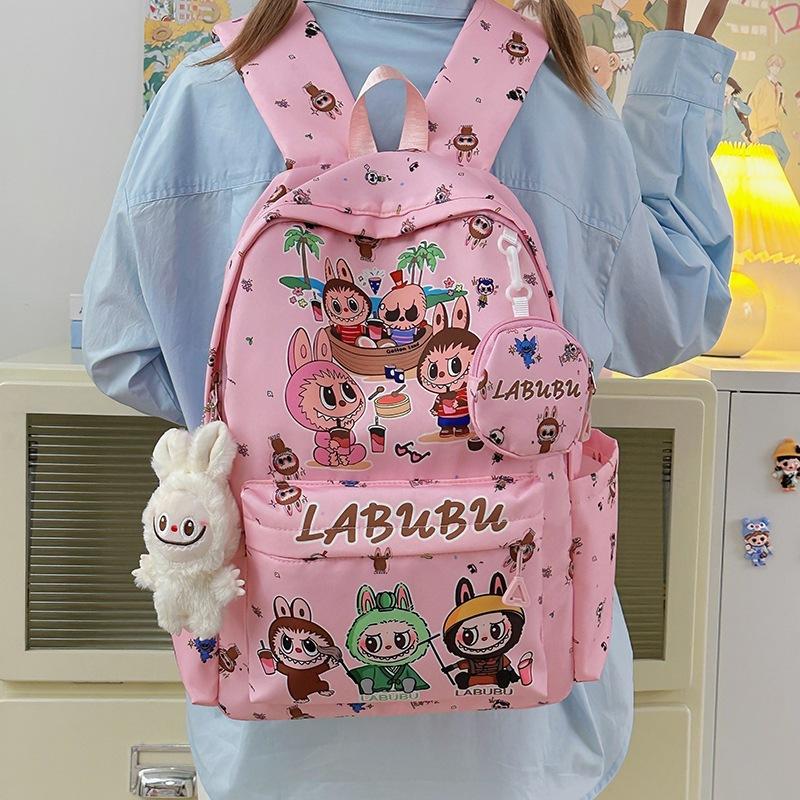 Schoolbag new backpack women's fashion sweet girl cute cartoon travel backpack junior high school schoolbag tide