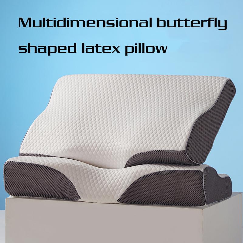 Contour Thai Latex Cervical Pillow for Neck Pain Relief Ergonomic Orthopedic Neck Support Pillow for Side Back Stomach Sleepers