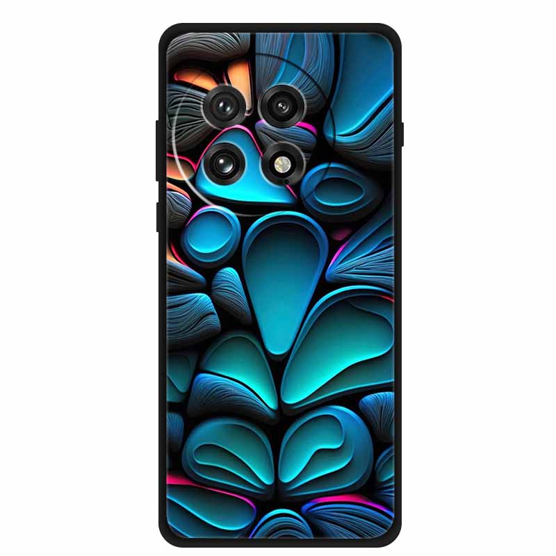 Black Silicone Case For OnePlus 13 5G Case Cartoon Cat Soft Back Cover For OnePlus Ace5 5G Ace 5 Pro 13R Phone Case Shell Coque