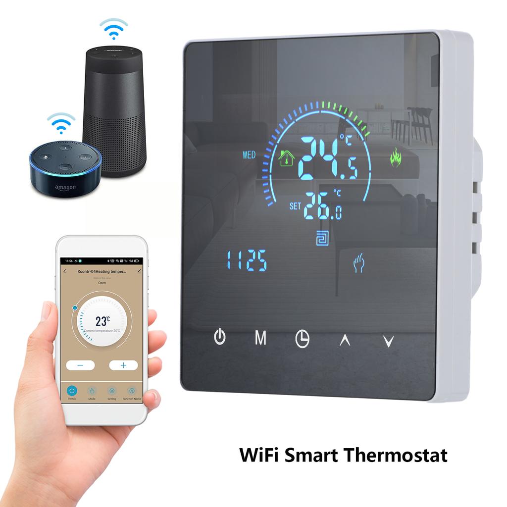 Smart Intelligent Thermostat Temperature Controller For Water Heating Equipment Lcd Display Touch Button Programmable