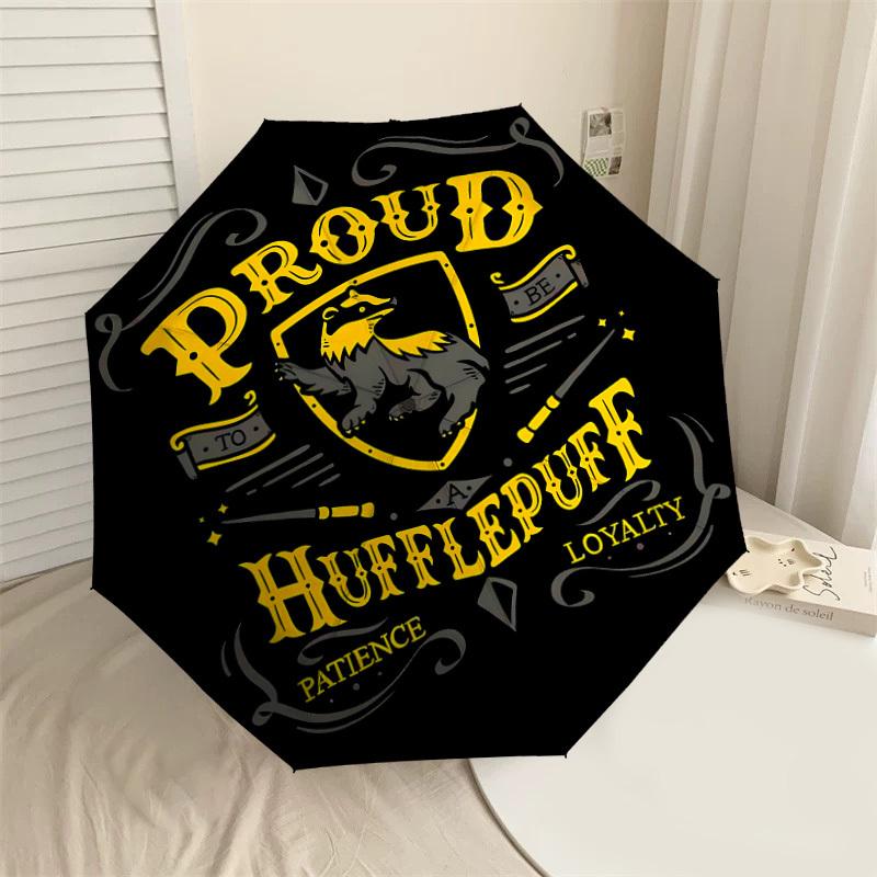1PC Warner Proud Hufflepuff Automatic Open/Close Umbrella with Windproof, 8-Rib Sturdy Canopy, Durable Ribs1225A