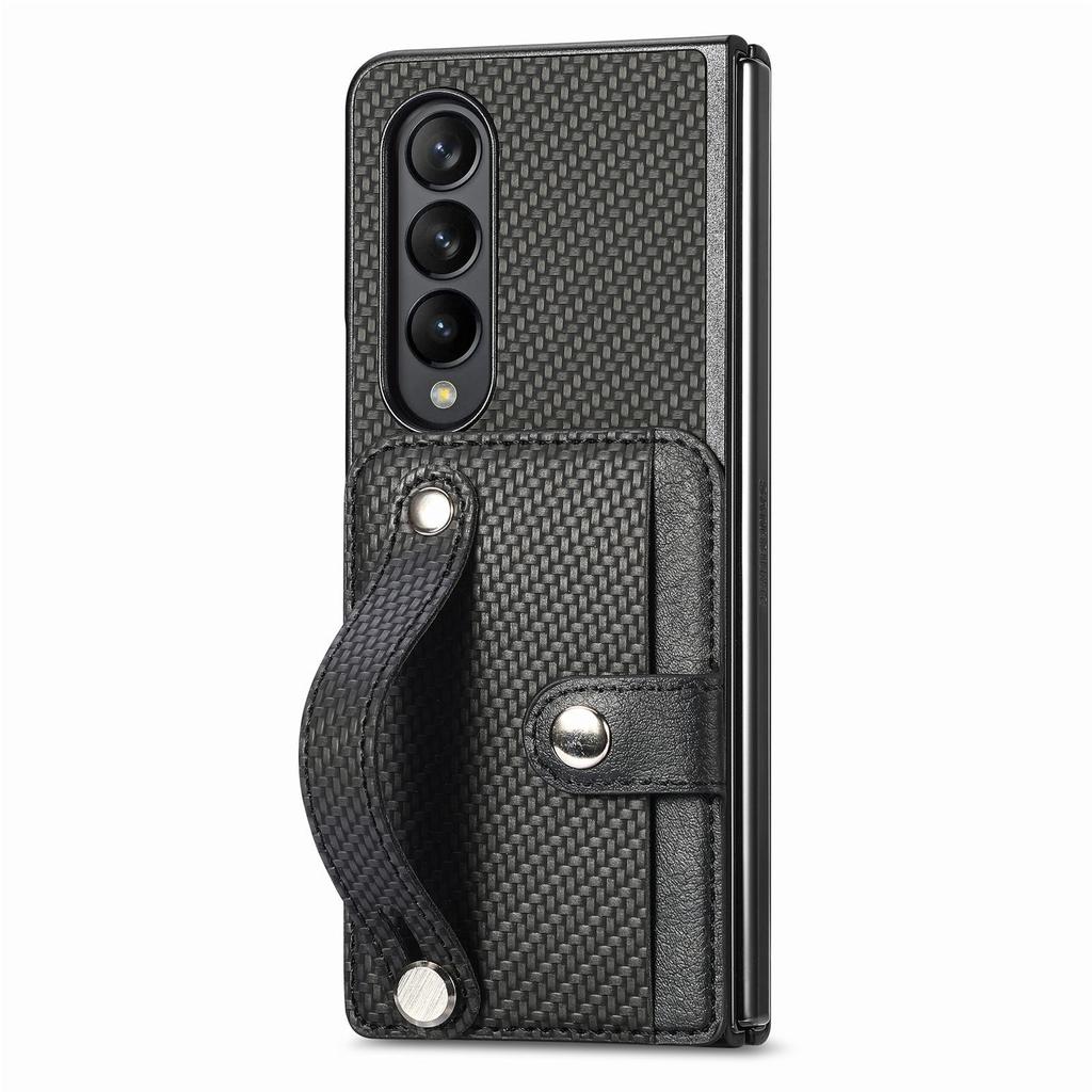 Applicable to Samsung Z fold1 mobile phone case multi-function card bag, wrist strap card holder 2-in-1 Fold1 protective case