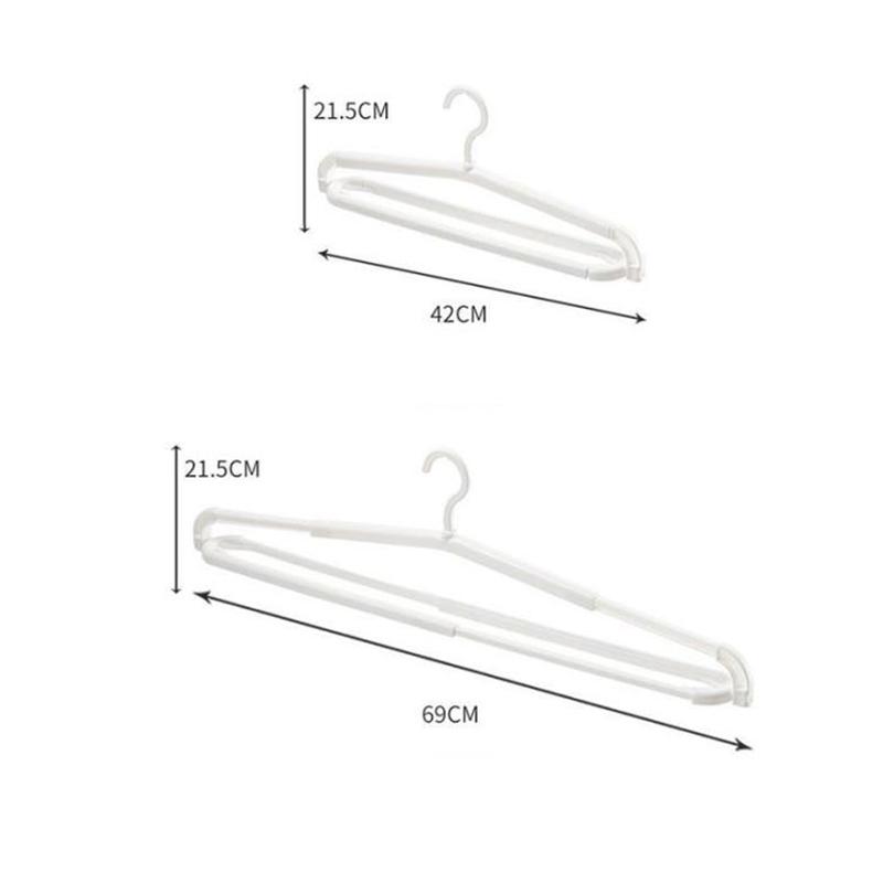 Non-Slip Rotating Folding Hanger Widening Thick Support Stretchable Clothes Drying Rack Space Saving Extensible