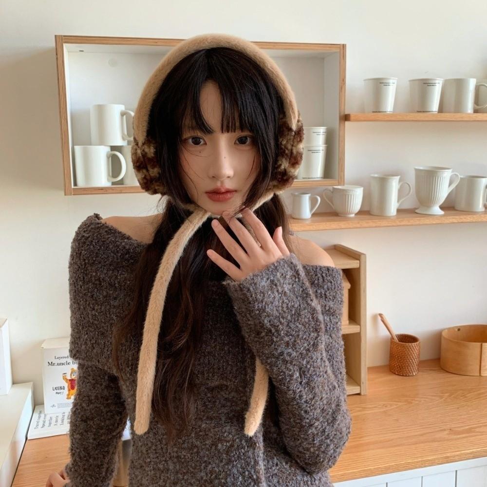 Fashion Thickned Lace-up Earmuffs Windproof Keep Warm Ear Protection Headband Cold Proof Ear Cover Women