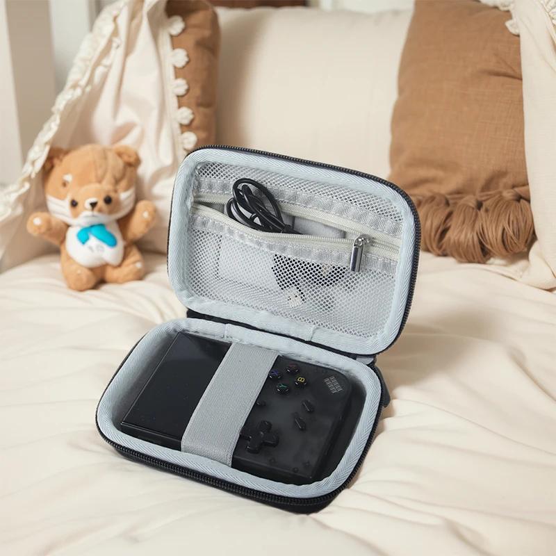 Hard Carrying Case Shockproof Portable Protective Case Built-in Fixing Straps&Mesh Pocket Protection Bag for RG35XX Plus Console