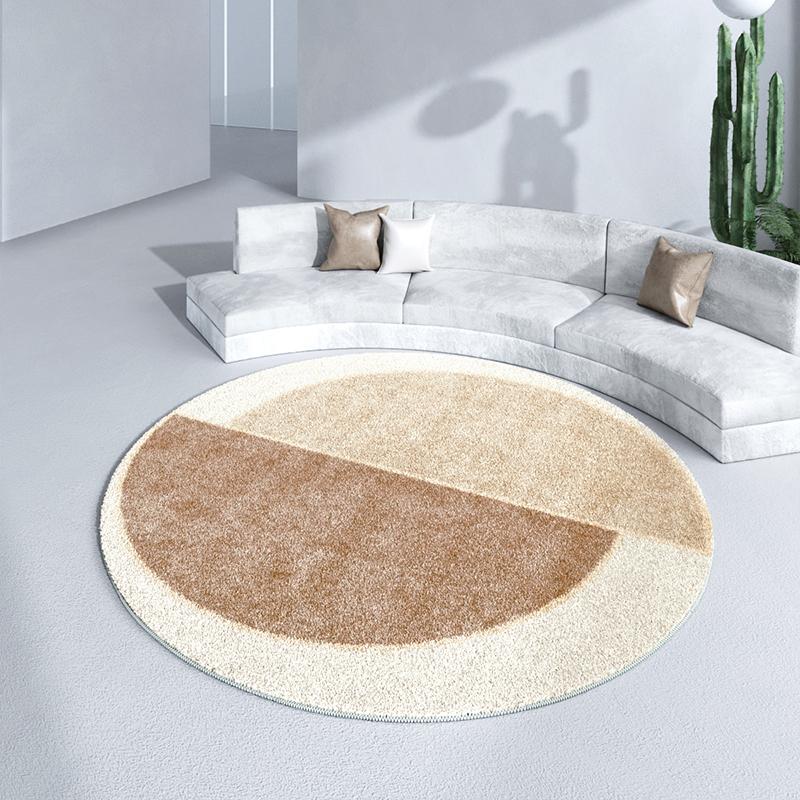 Tapis style nordique pour salon Épais Peluche Lavable Tapis Décoration Chambre moderne Tapis de sol rond Moelleux Doux Tapis de salon 80x80CM