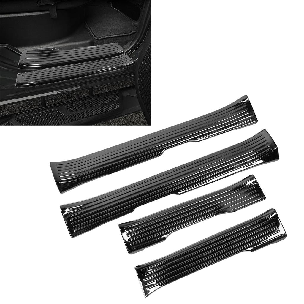 4PCS Door Sill Scuff Plate Guard Protector Trim Stainless Steel Polished Self Adhesive for 2024