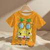 Cute Cartoon Spongebobs Baby Clothing Outdoor Clothes Boy Girl Child  Women's Tshirts Children Adult Parent Child T Shirts