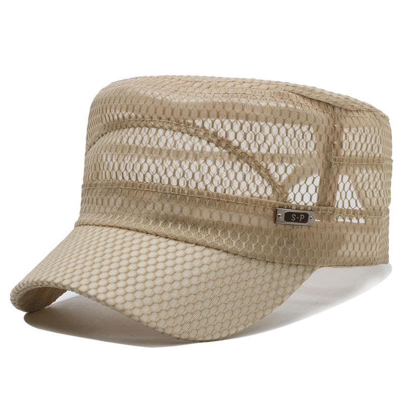 Mesh iron standard full network outdoor sunscreen hat casual flat top hat summer hat men's shading breathable summer
