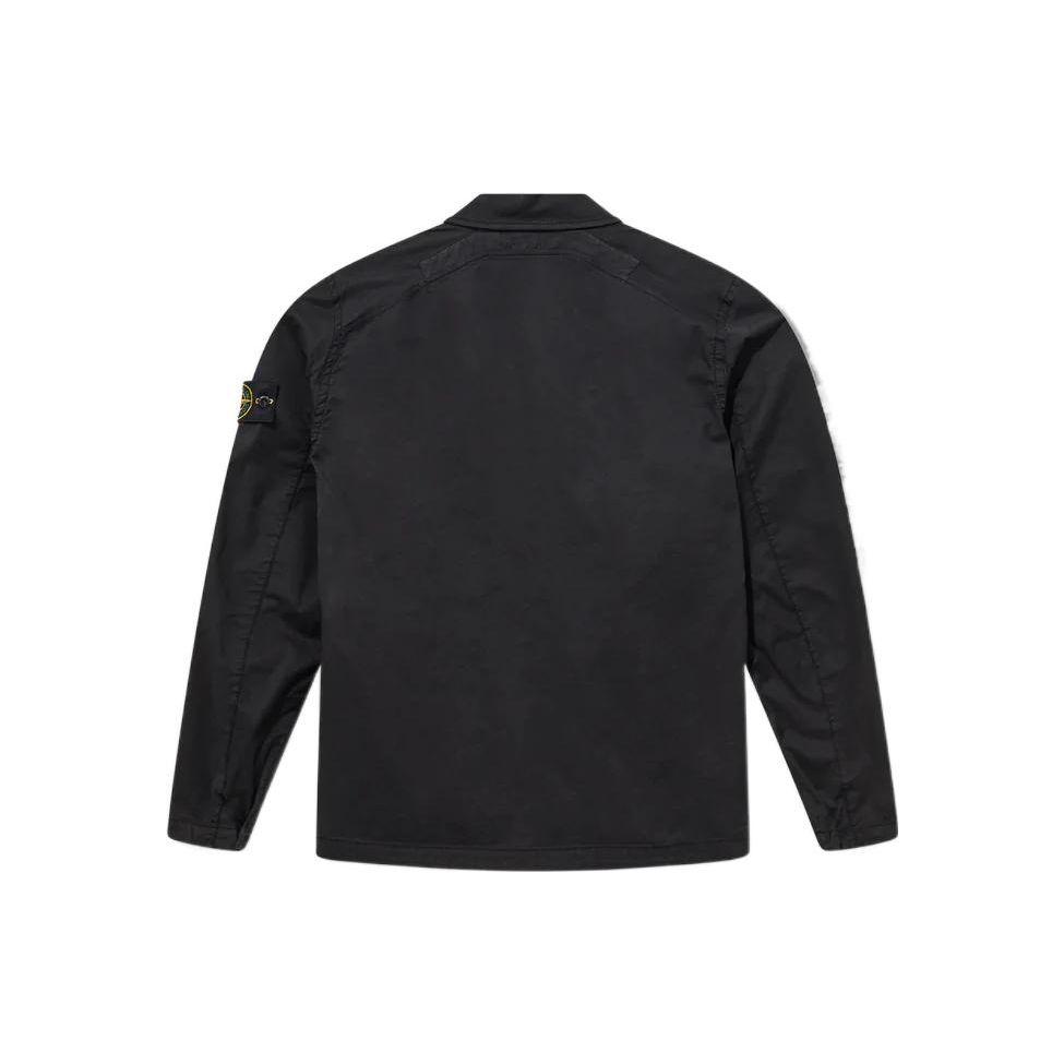 Stone Island FW22 Solid Color Stretch Cotton Double Pocket Shirt Jacket Men Jacket Black 771511710-V0029