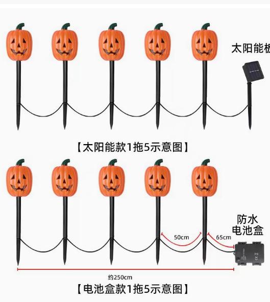 2pcs Halloween Solar Powered Ground Stake Lights Outdoor Decorative Ghost Shape Garden Pathway Lighting with Solar Panel and Stakes