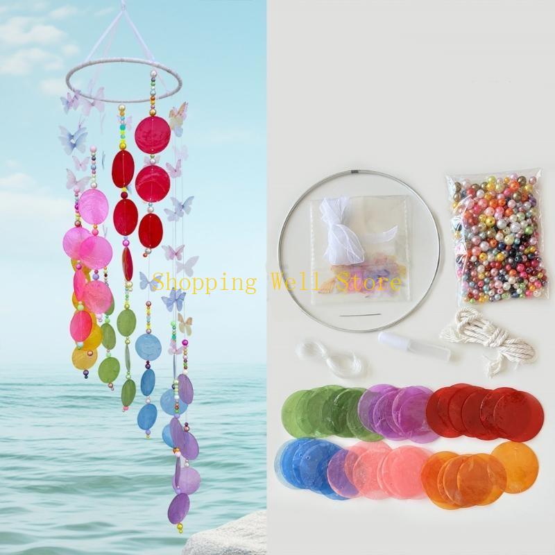 KX4B Decorative Butterfly Seashells WindChimes Pack, Mix Color for a Personals Touch in Decoration