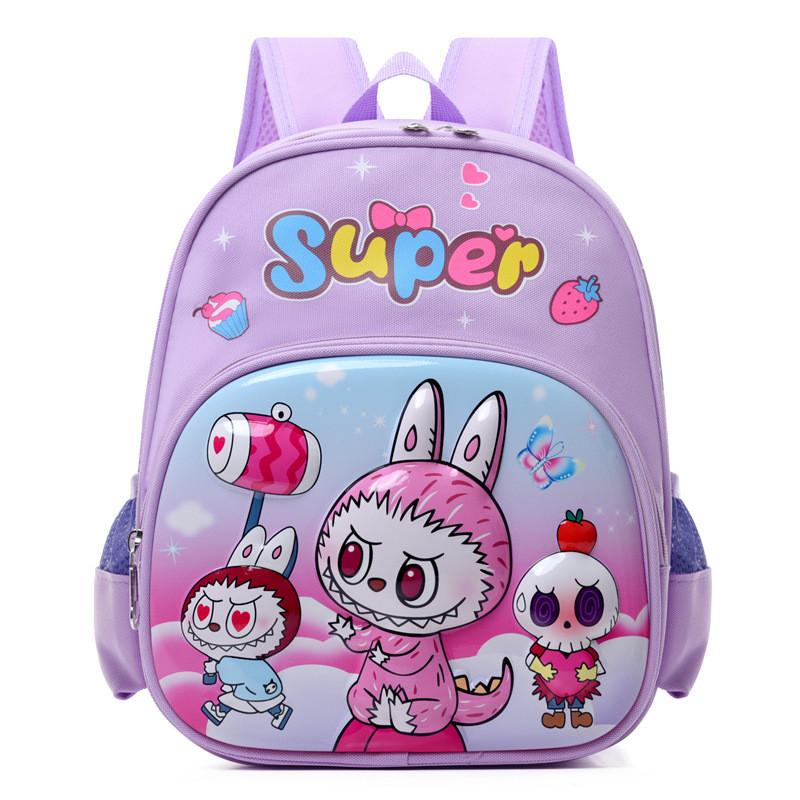 Charming Unisex Preschool Backpack In Pink Blue And Green With Cute Patterns