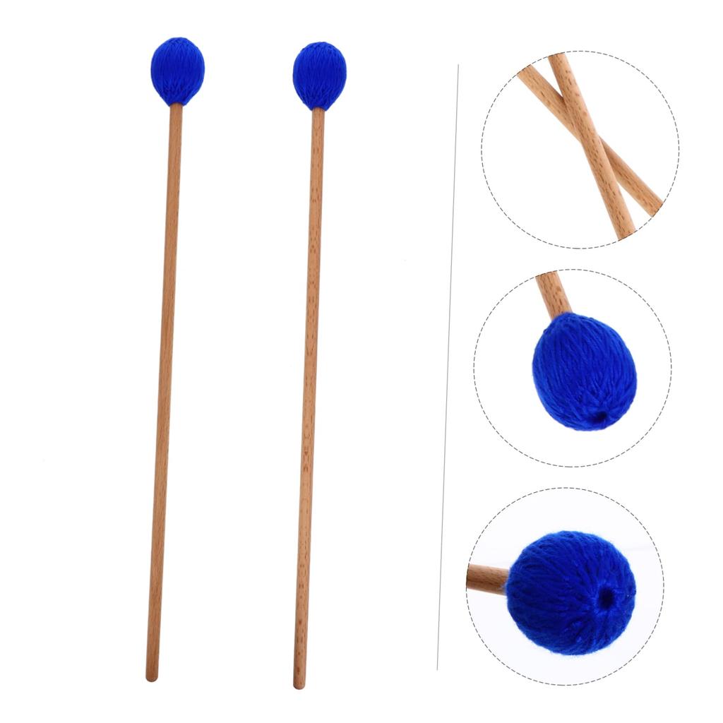 TENDYCOCO 1 Pair of Marimba Mallets with Soft Handles, Wool Mallets
