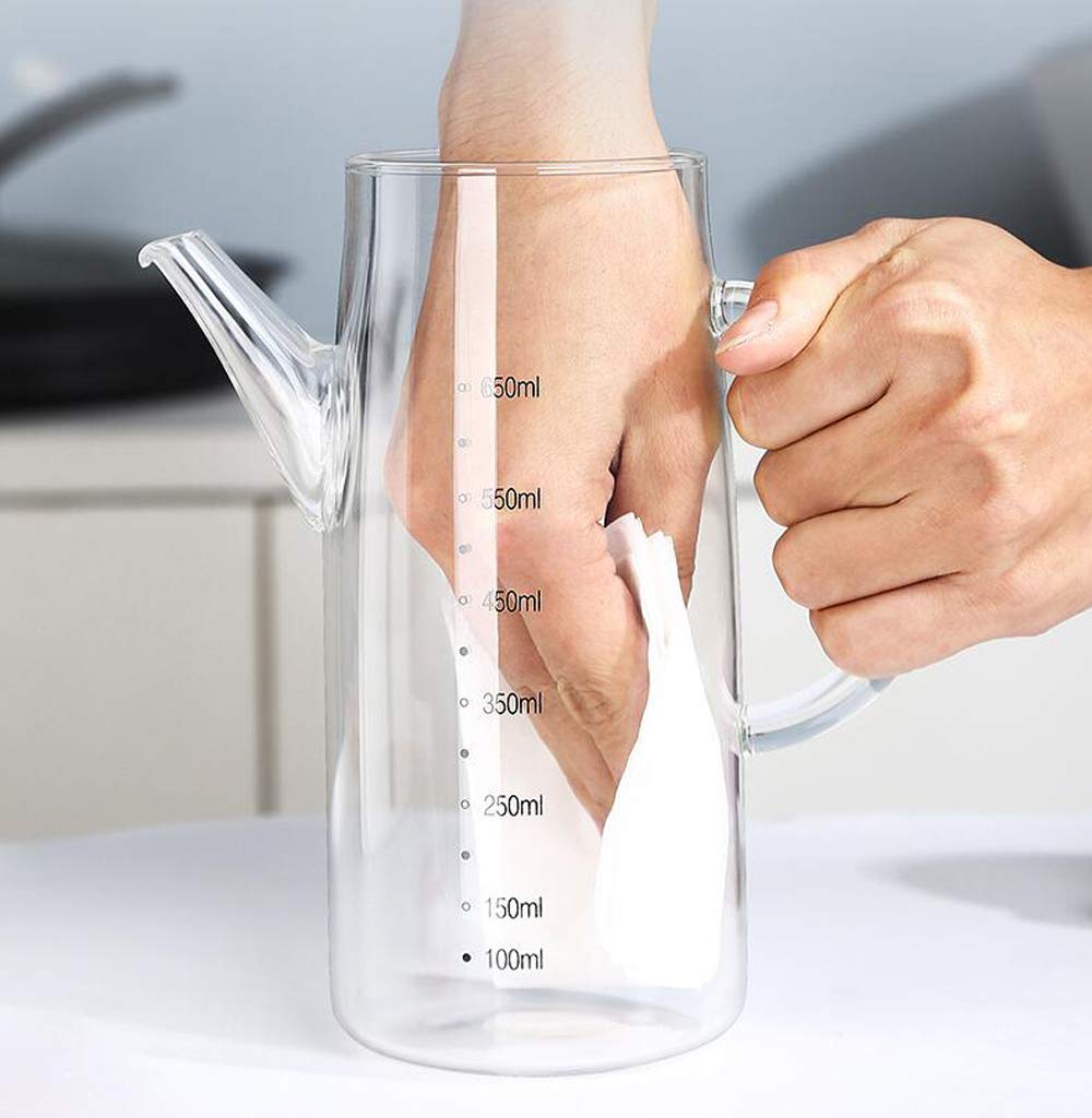 Ölflasche, Gewürzbehälter, Sojasaucenflasche, Essigflasche, Öldispenser, Glasmaterial, staubdicht, 650ml